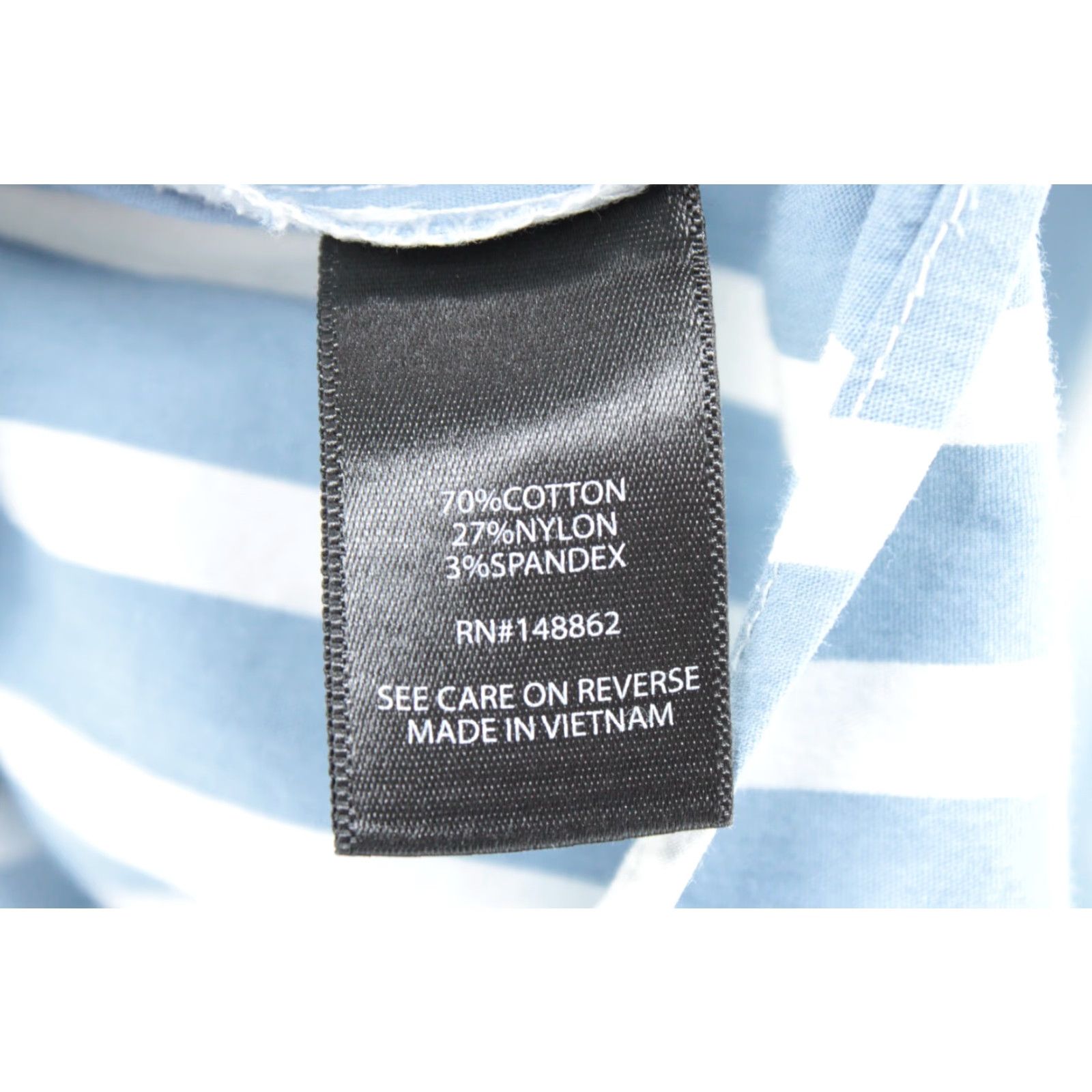 Torrid Torrid Madison Poplin Blouse Womens 4 Blue Striped Button Up Long Sleeve Size S / US 4 / IT 40 - 4 Thumbnail