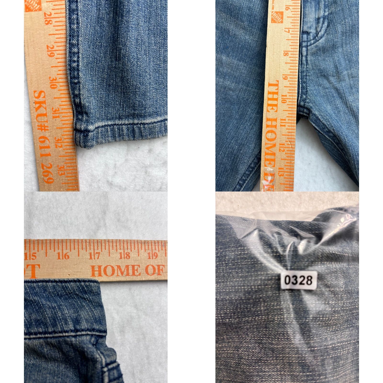Denime VINTAGE Jackson Jeans Skinny Blue Denim Distressed Destroyed Wash Zip Button Mens 34x32 Size US 34 / EU 50 - 8 Thumbnail