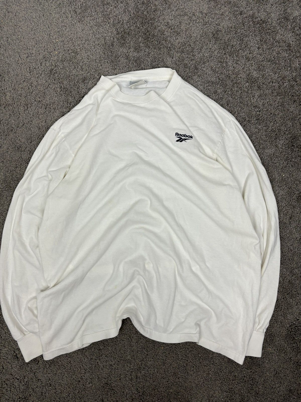 Reebok × Vintage Vintage 90s white reebok long sleeve tshirt Size US L / EU 52-54 / 3 - 1 Thumbnail