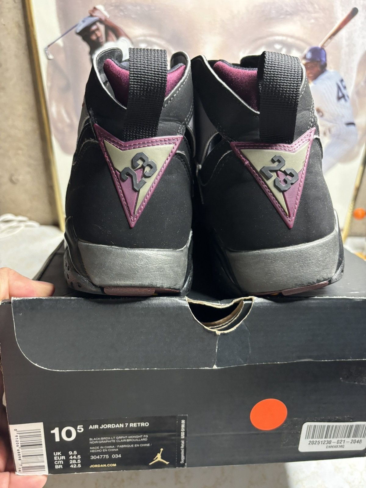 Jordan Brand Air Jordan 7 Retro 2015 Bordeaux 2015 Size US 10.5 / EU 43-44 - 7 Thumbnail