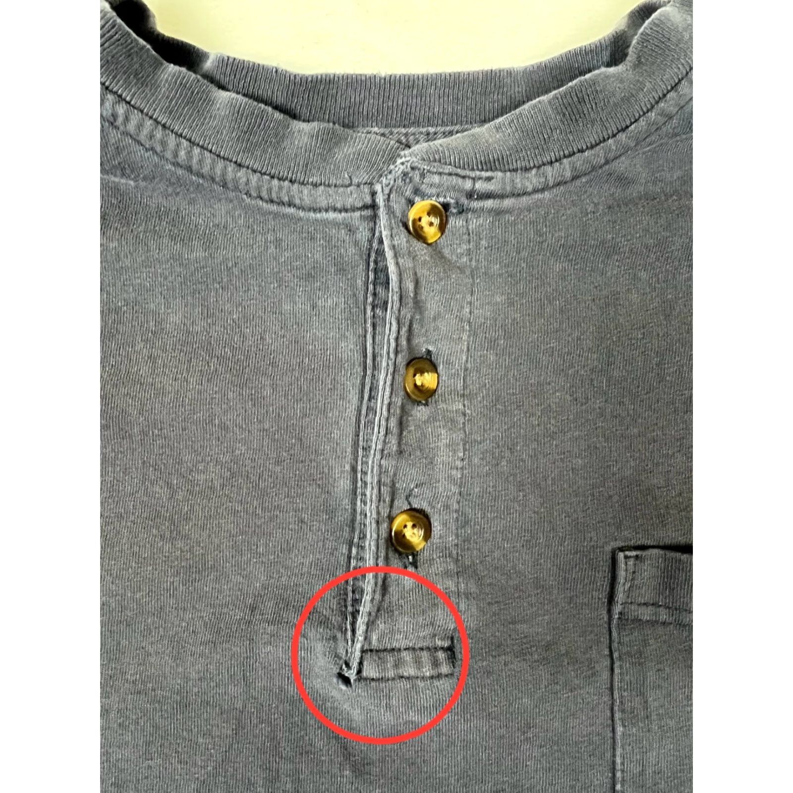 Carhartt Carhartt Men's Long Sleeve Henley Shirt XL Blue Sun Faded Grunge Pockets Knit Cotton Regular Vintage No N/A Size US XL / EU 56 / 4 - 4 Thumbnail