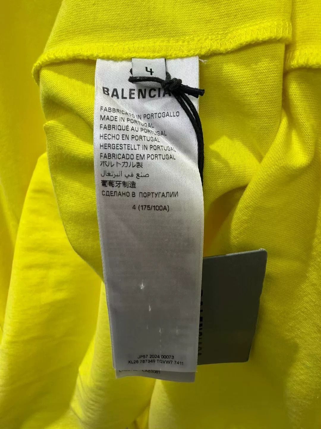 Balenciaga Balenciaga Yellow Flame Distressed Logo Tee Size US XL / EU 56 / 4 - 3 Thumbnail
