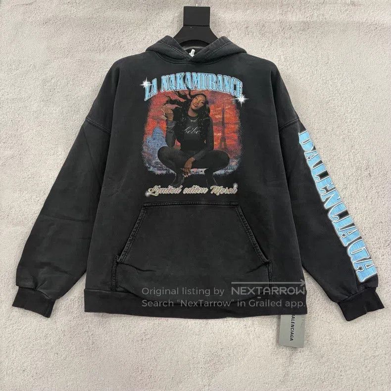 Balenciaga Balenciaga Celebrity Female Star Black Hoodie Size US S / EU 44-46 / 1 - 1 Thumbnail
