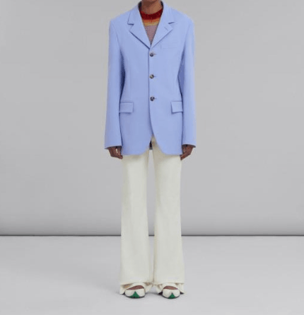 Marni o1srvl11e0624 Wool Jacket in Blue Size XS / US 0-2 / IT 36-38 - 2 Thumbnail