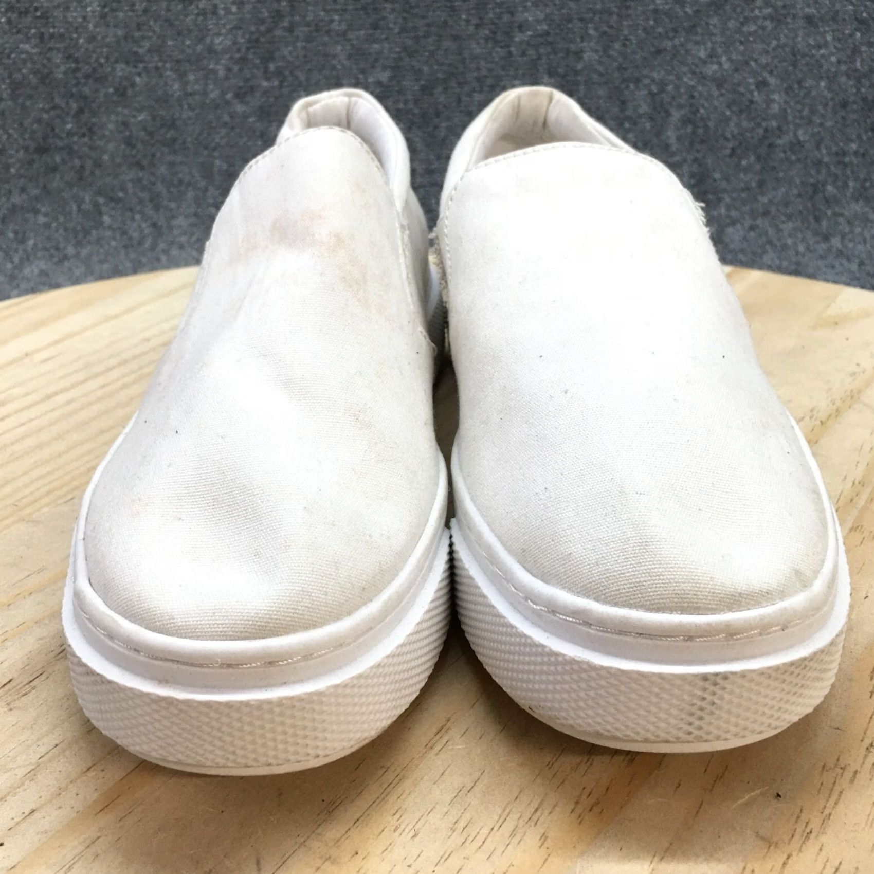 Vintage Arizona Jean Co Shoes Womens 8.5 M Symphony Slip On Sneakers White Canvas Casual Size 30" / US 8 / IT 44 - 5 Thumbnail
