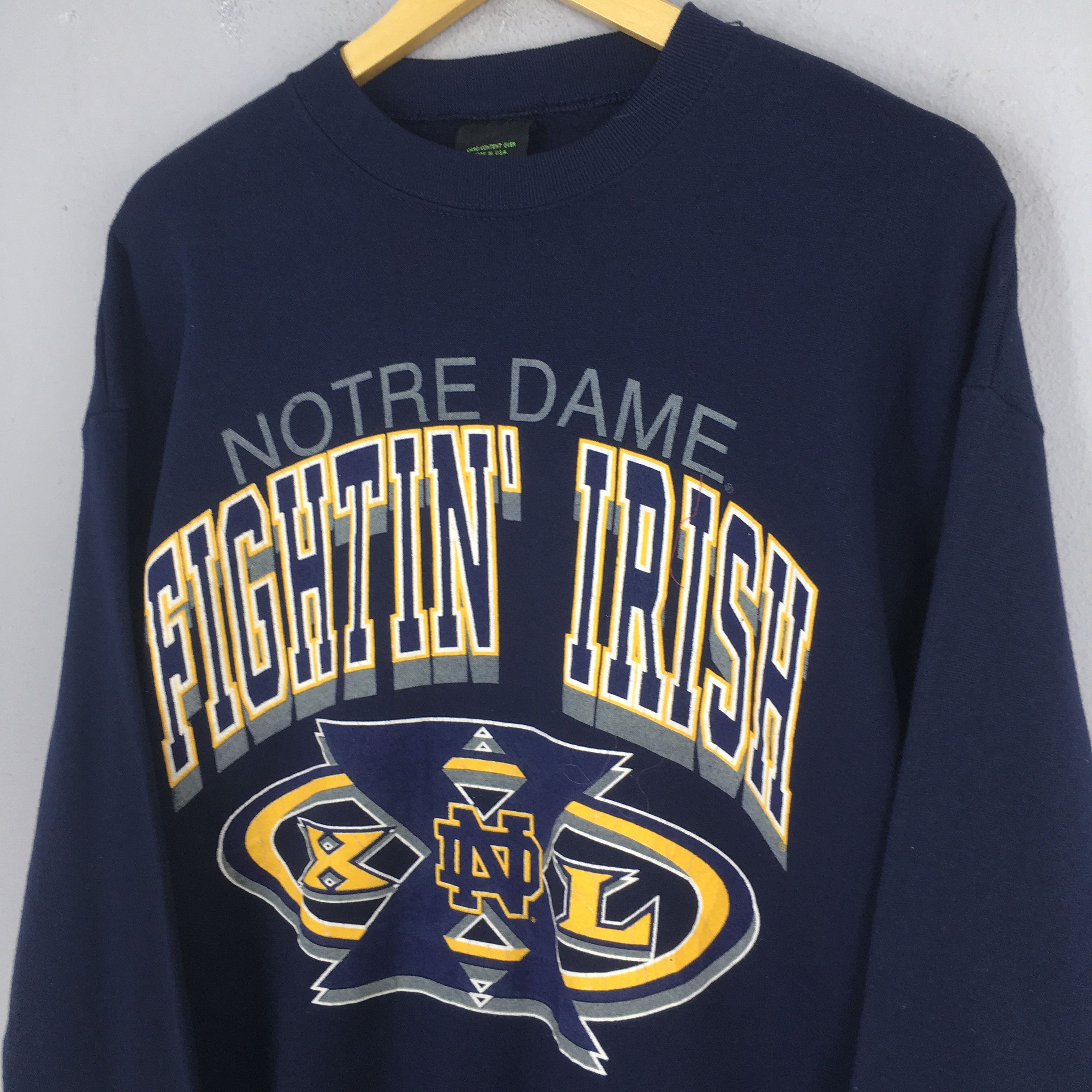 Vintage Vintage Notre Dame Fighting Irish Sweatshirt Large Size US L / EU 52-54 / 3 - 3 Thumbnail
