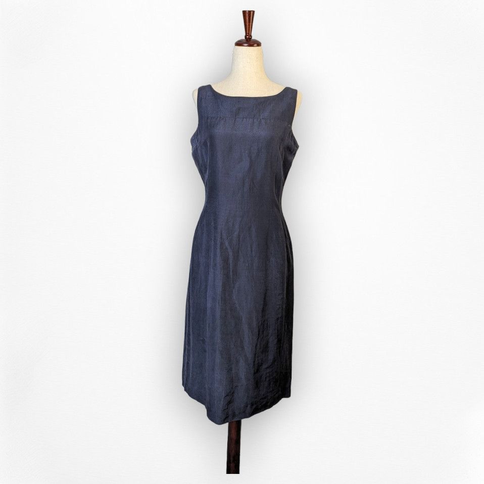 Giorgio Armani Giorgio Armani linen silk sheath dress midi blue IT 44 US 8 Size M / US 6-8 / IT 42-44 - 3 Thumbnail