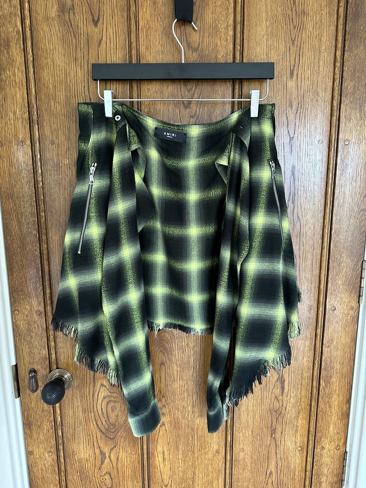 Amiri SS19 Amiri raw hem flannel waist wrap shirt Size ONE SIZE - 4 Thumbnail