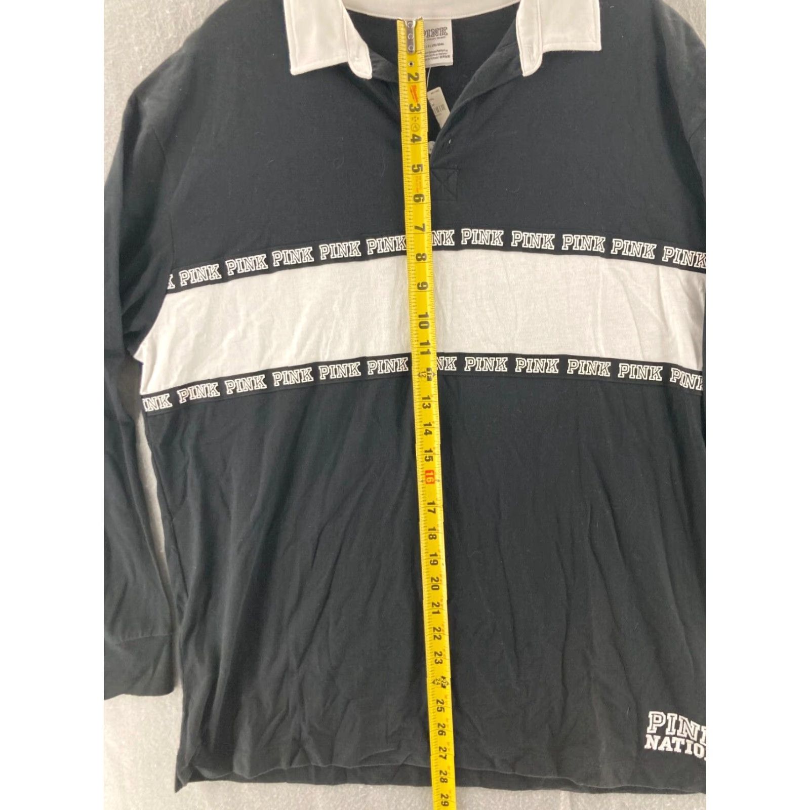 Victoria's Secret VICTORIA'S SECRET PINK Polo Shirt Women's Large NWT Colorblock Rugby Style White Pink Multi-Stripe Adult Large Pink Womens Polo Shirt Size L / US 10 / IT 46 - 3 Thumbnail