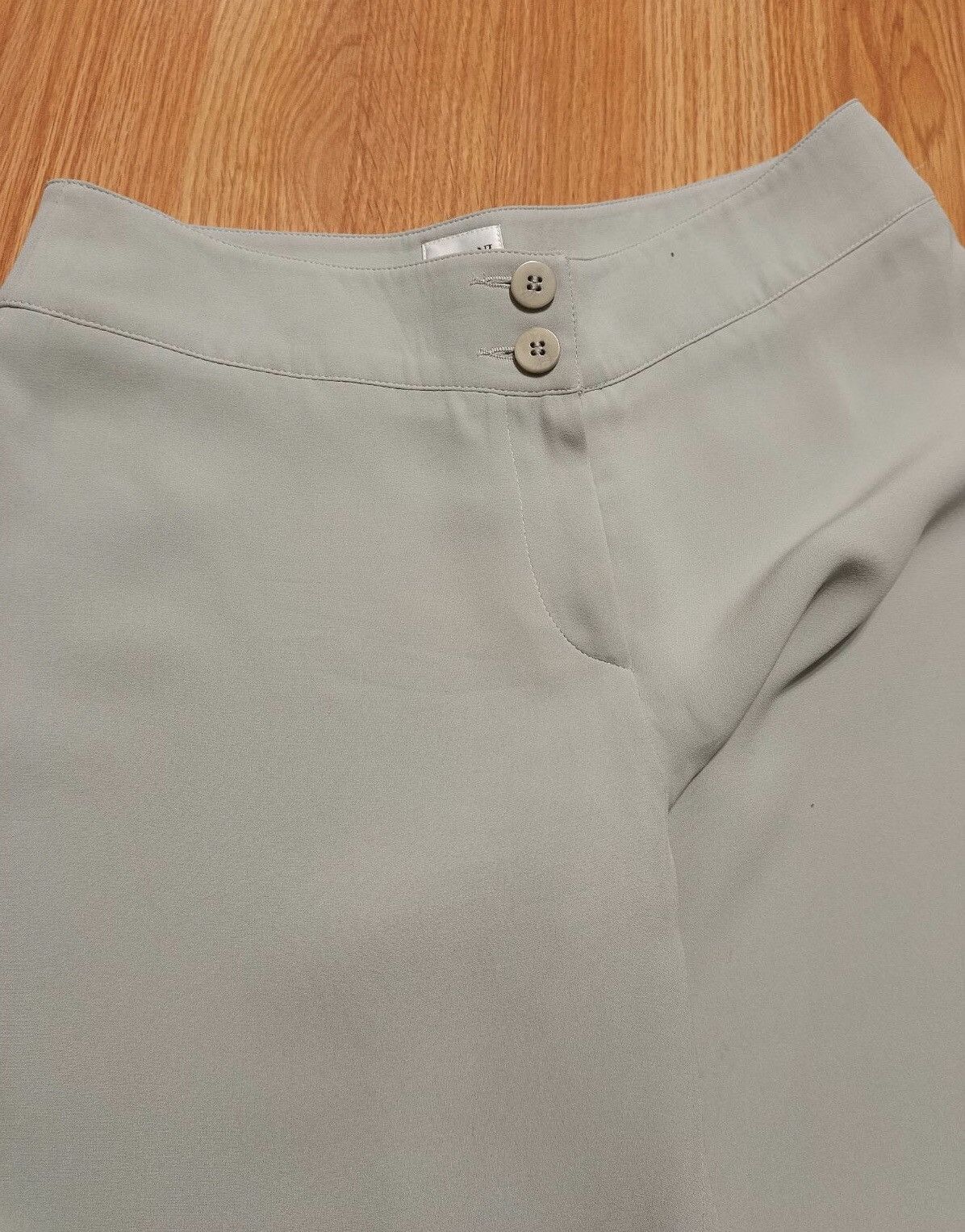 Armani Collezioni × Giorgio Armani Armani Collezioni Silk Wide Womens Pants Light Grey EU 42 Size 28" / US 6 / IT 42 - 7 Thumbnail