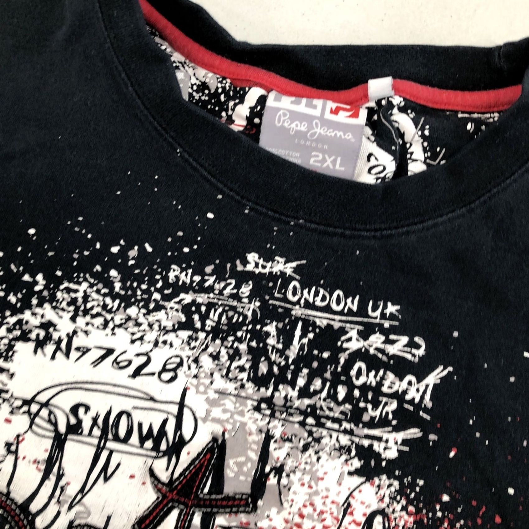 Pepe Jeans VINTAGE Pepe Jeans Snow Affliction Graphic TShirt Black 2XL Men Gothic Spirit Size XXL Shirt Size US XXL / EU 58 / 5 - 3 Thumbnail