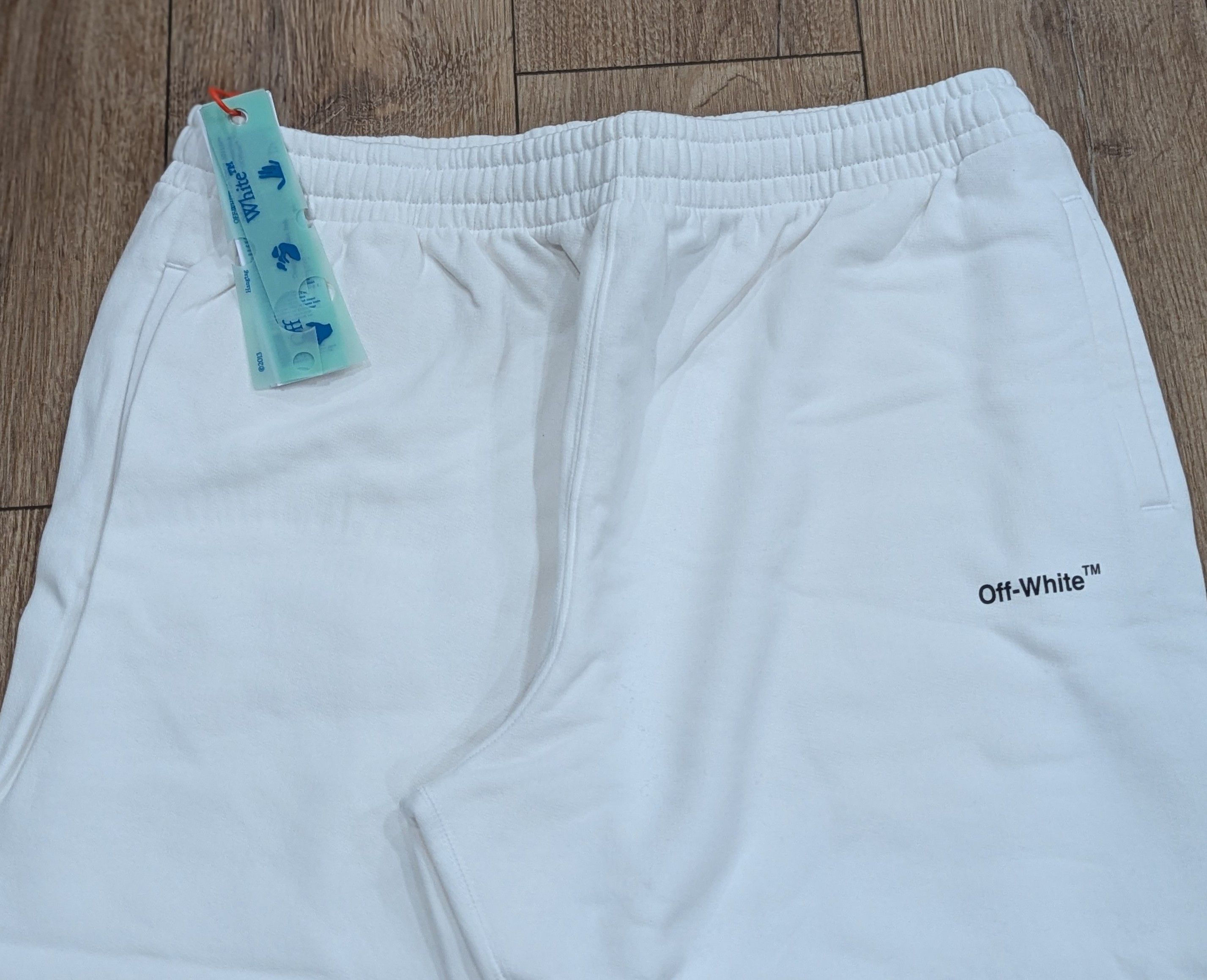 Off-White Off-White Diagonal Helvetica Jogger Pants White/Black Large Size US 33 - 2 Thumbnail