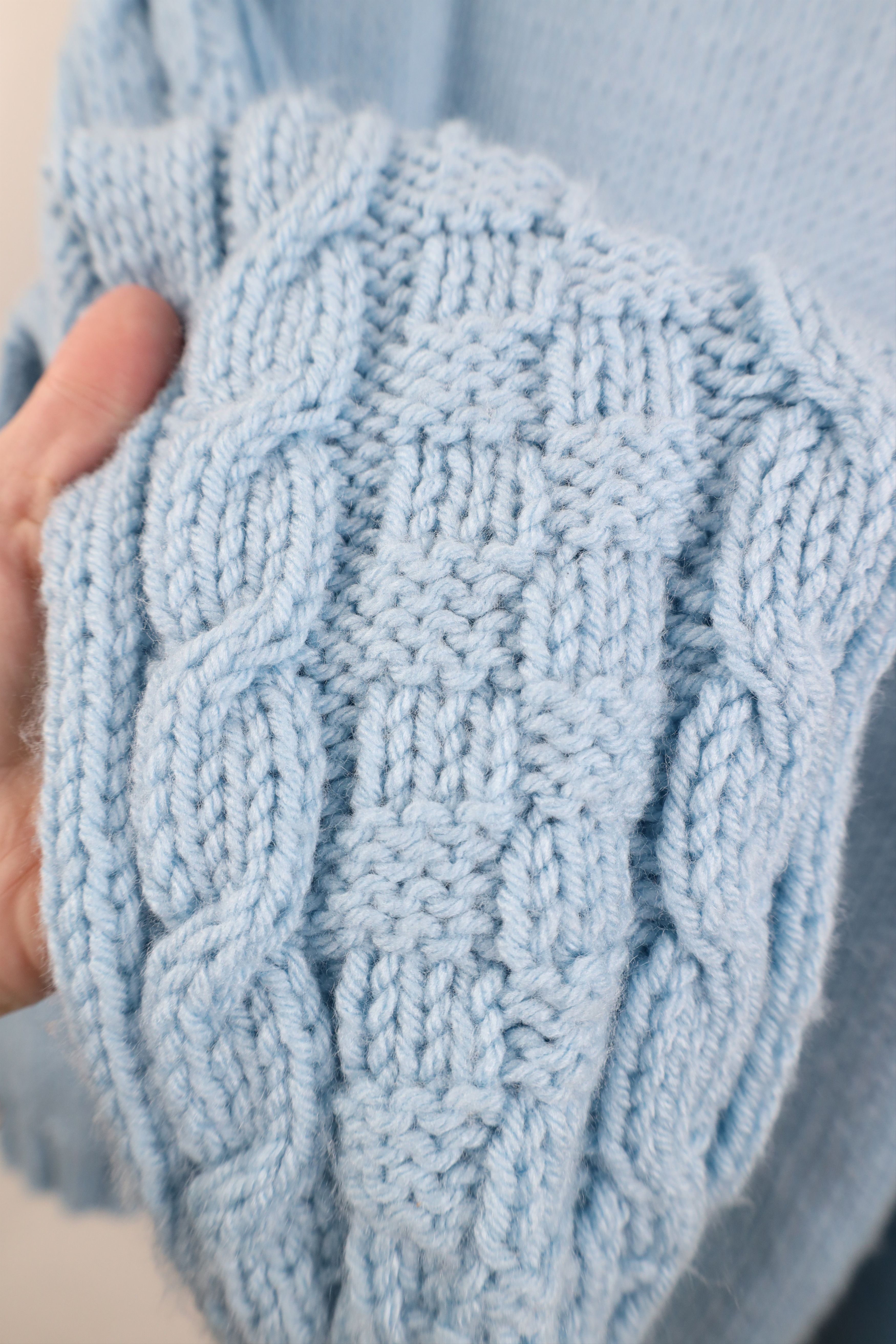 Vintage Vintage 70s Streetwear Chunky Ribbed Cable Knit Sweater Blue Size XXL / US 16-18 / IT 52-54 - 6 Thumbnail
