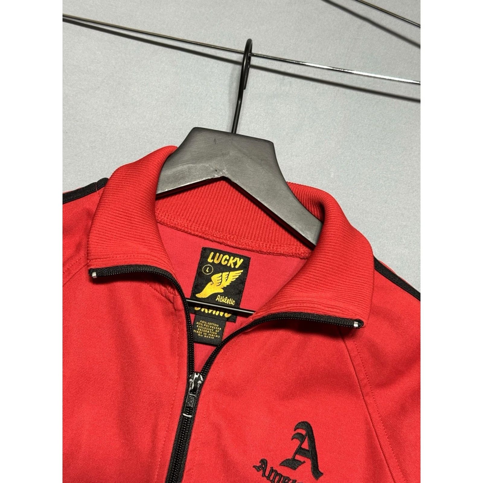 J Brand Lucky Track Jacket Mens L Red Amsterdam Full Zip Sport Size US L / EU 52-54 / 3 - 4 Thumbnail