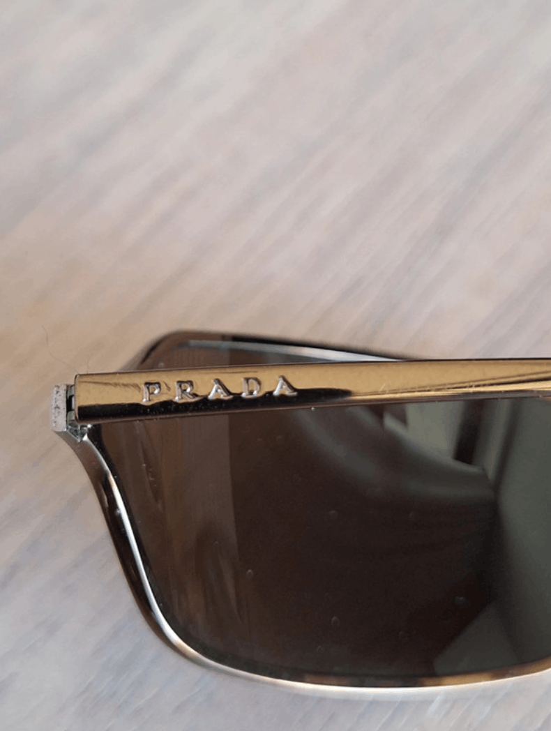 Prada PRADA Sunglasses Rimless Sport Metal Frame Shield Wrap Size ONE SIZE - 4 Thumbnail