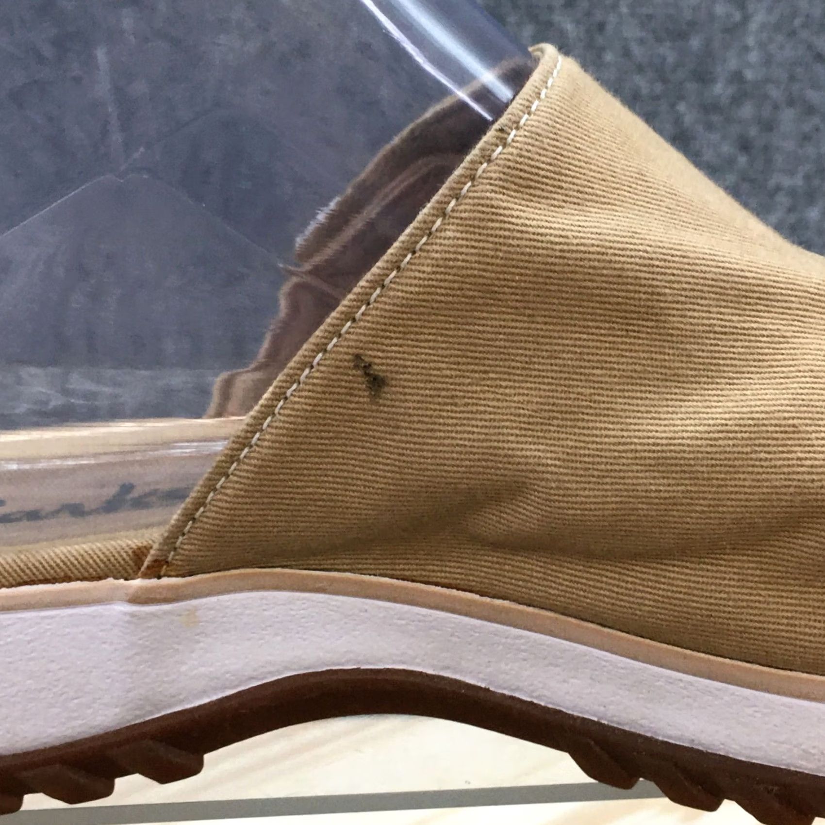 Clarks Clarks Sandals Womens 7 M Slide Brown Canvas Slip On Casual Comfort Wedge Heels Size US 7 / IT 37 - 2 Thumbnail