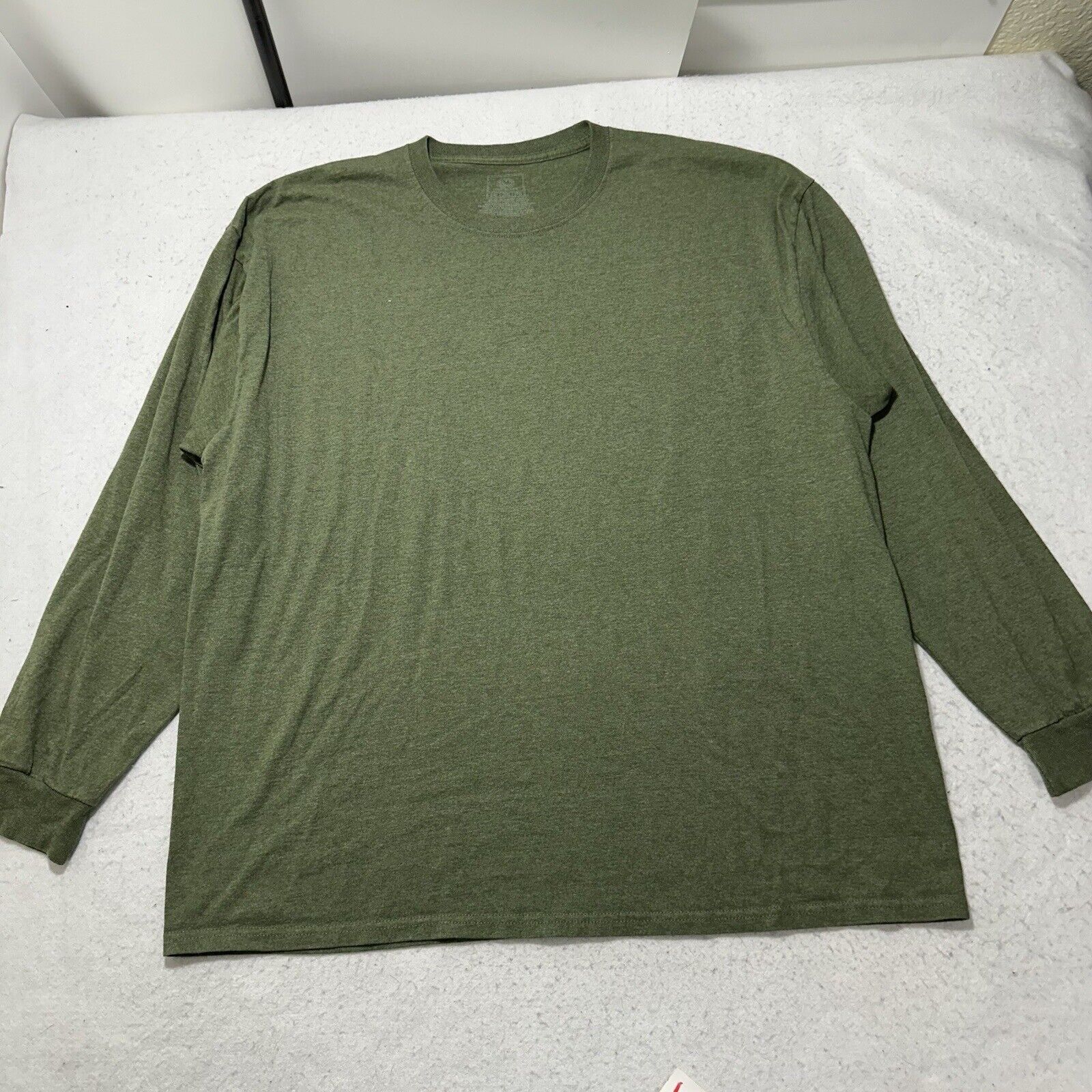 Fruit Of The Loom Fruit of the Loom XXL Olive Green Crewneck Pullover T Shirt Size US XXL / EU 58 / 5 - 1 Thumbnail
