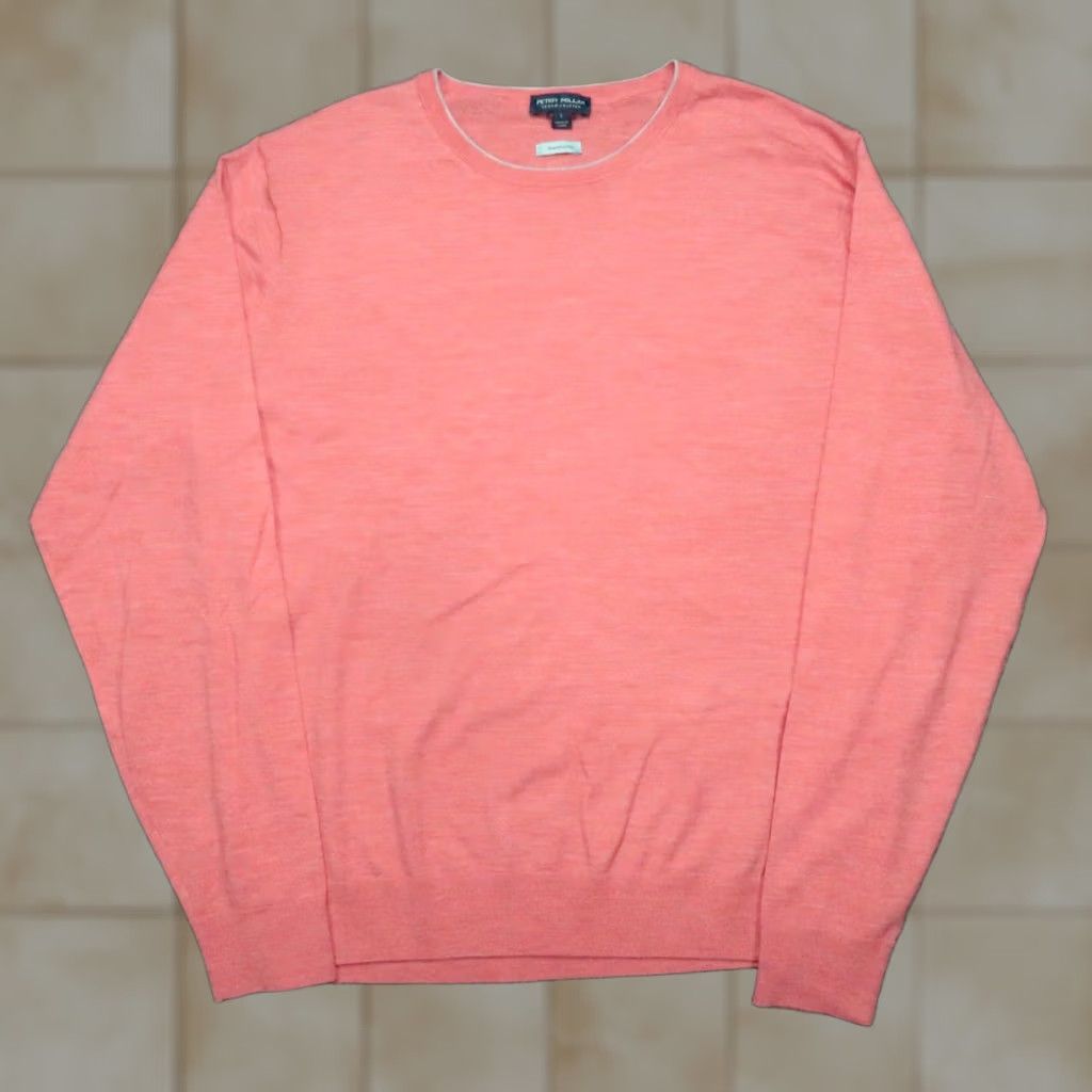 Peter Millar Peter Millar Sweater Men Large Red Pink Excursionist Flex Merino Wool Crew Neck Long Sleeve Pullover All Seasons Lightweight Size US L / EU 52-54 / 3 - 1 Thumbnail