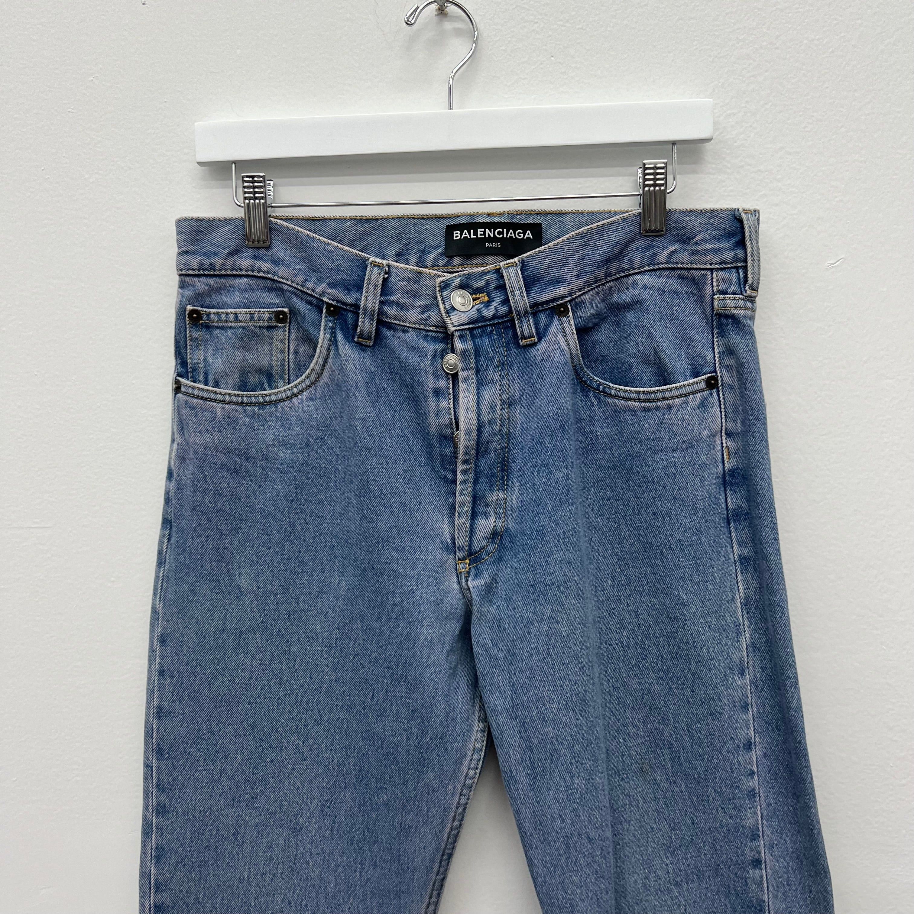 Balenciaga Balenciaga Pink Wash Straight Leg Denim Jeans - Size 31 Size US 31 - 3 Thumbnail