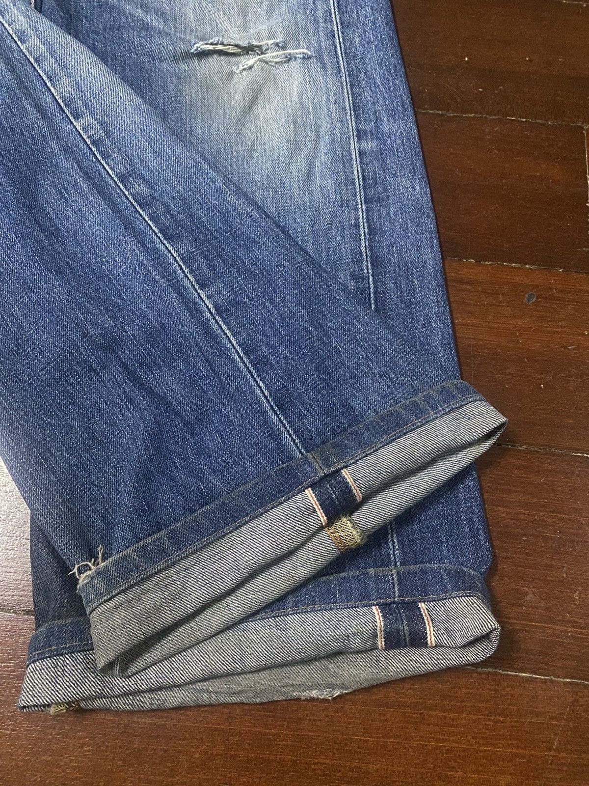 Edwin Vintage Edwin 505 Selvedge Distressed Dirty Denim Jeans Size US 32 / EU 48 - 19 Thumbnail