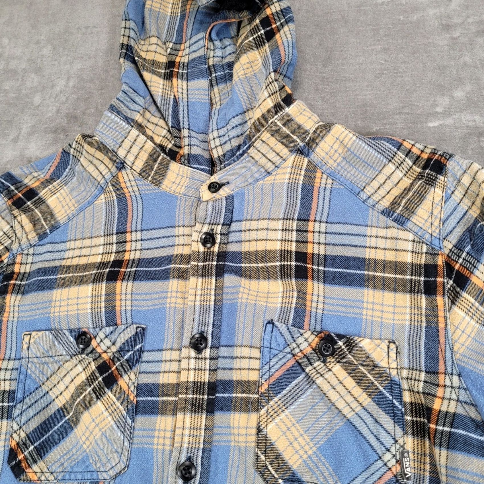 Vans VANS Blue Plaid Hooded Flannel Shirt Shacket Jacket Men's L Button Up Size US L / EU 52-54 / 3 - 2 Thumbnail