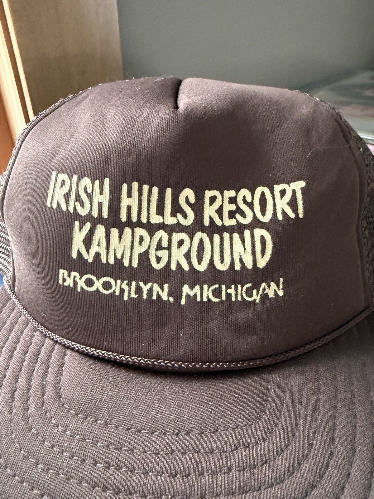 Vintage Vintage Irish Hills Campground Mesh Snapback Trucker Hat Size ONE SIZE - 2 Thumbnail
