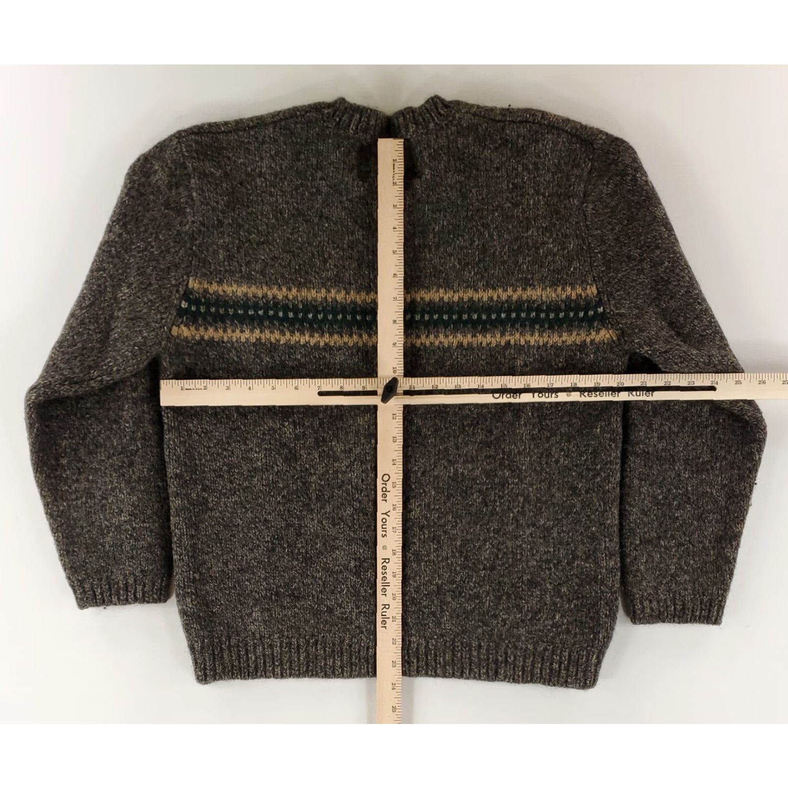 Abercrombie & Fitch VINTAGE Abercrombie & Fitch Sweater Mens XL 100% Wool Brown Striped V Neck Sweatshirt Pullover Size US XL / EU 56 / 4 - 6 Thumbnail