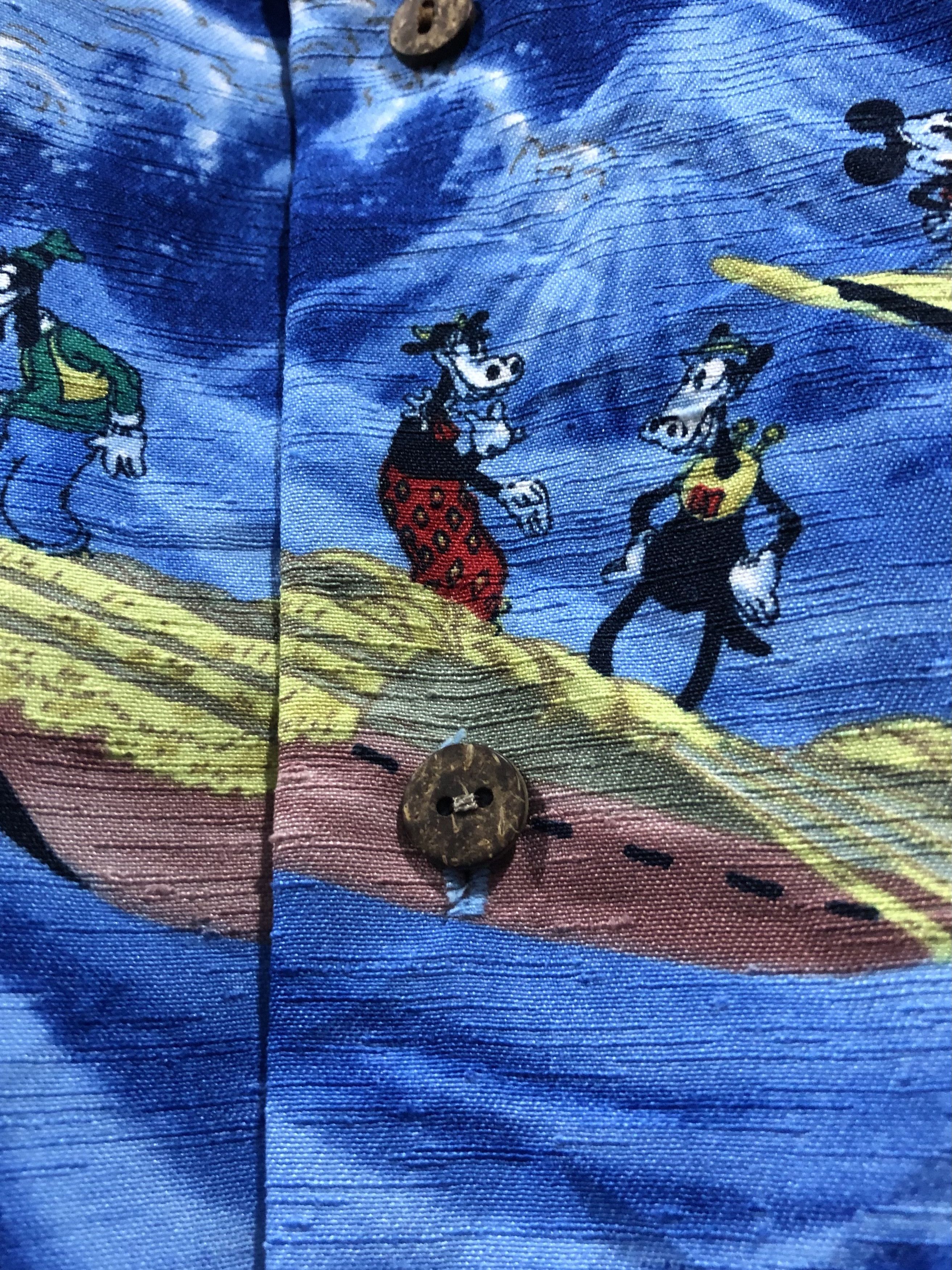 Mickey Mouse Vintage Disney Mickey Mouse Open Collar Hawaiian Shirt Size US L / EU 52-54 / 3 - 4 Thumbnail