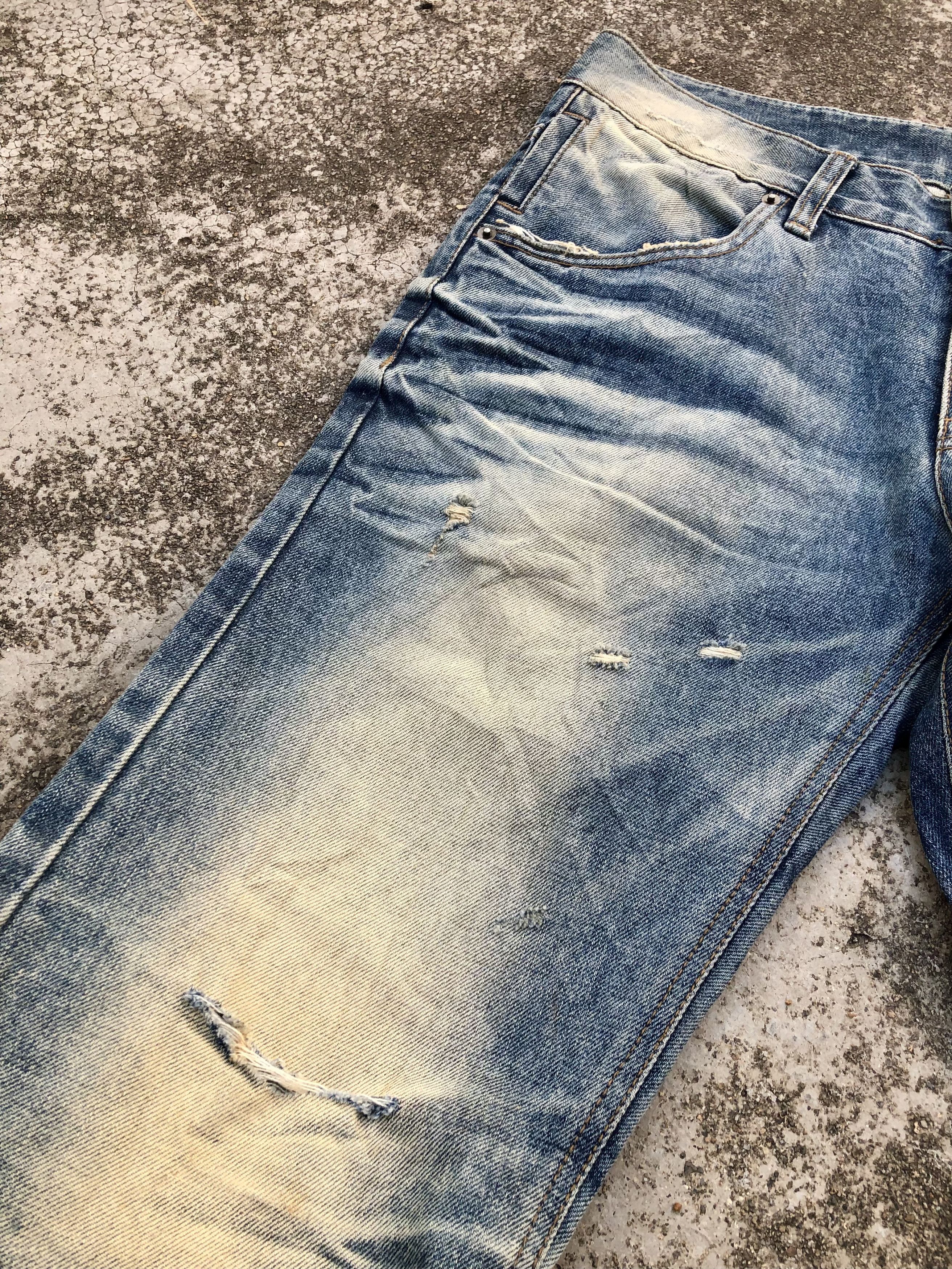 Japanese Brand WASHED BLUE DENIM BY IMP Size US 33 - 3 Thumbnail