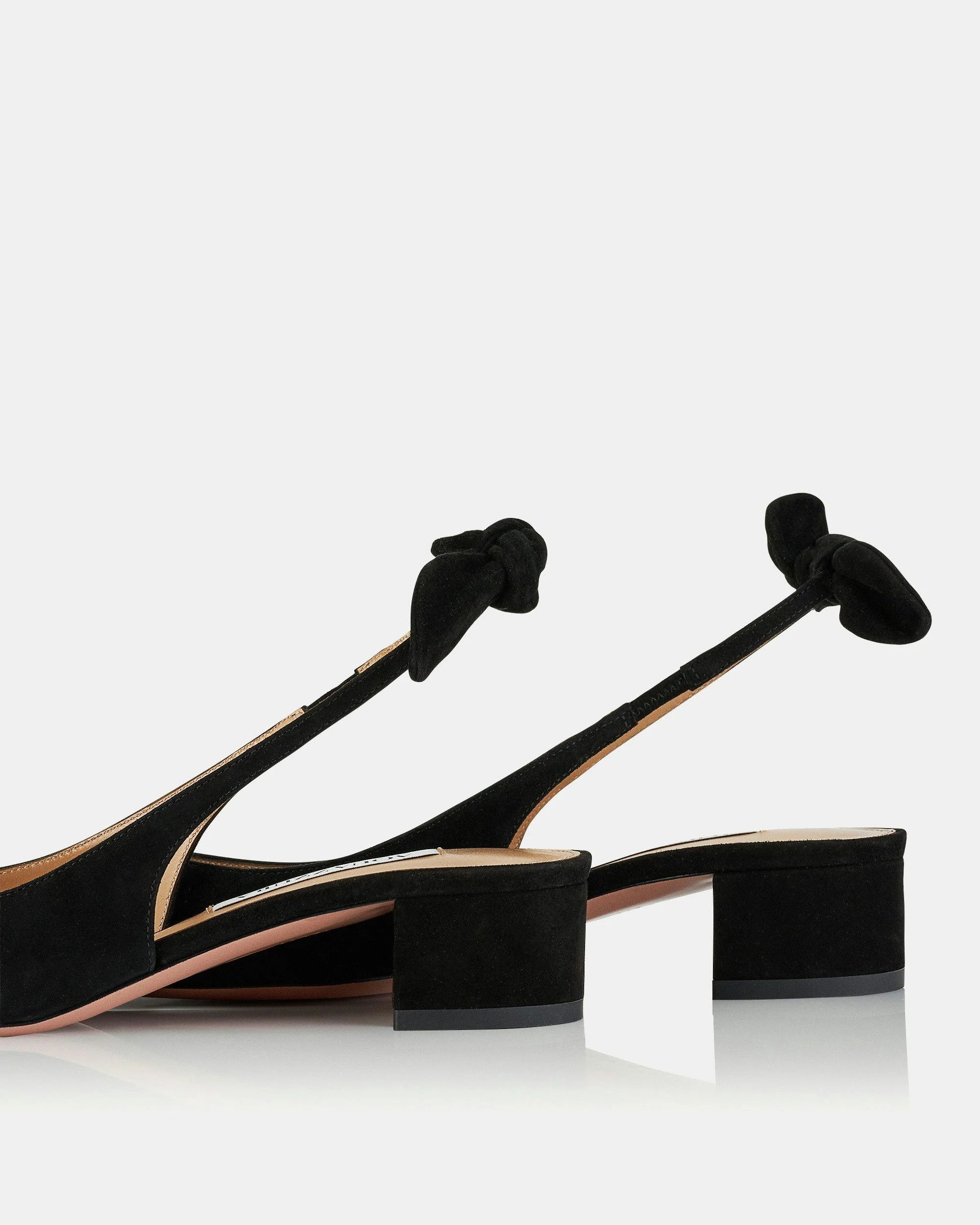 Aquazzura os11x1225 Very Bow Tie Slingback in Black Size US 8 / IT 38 - 4 Thumbnail