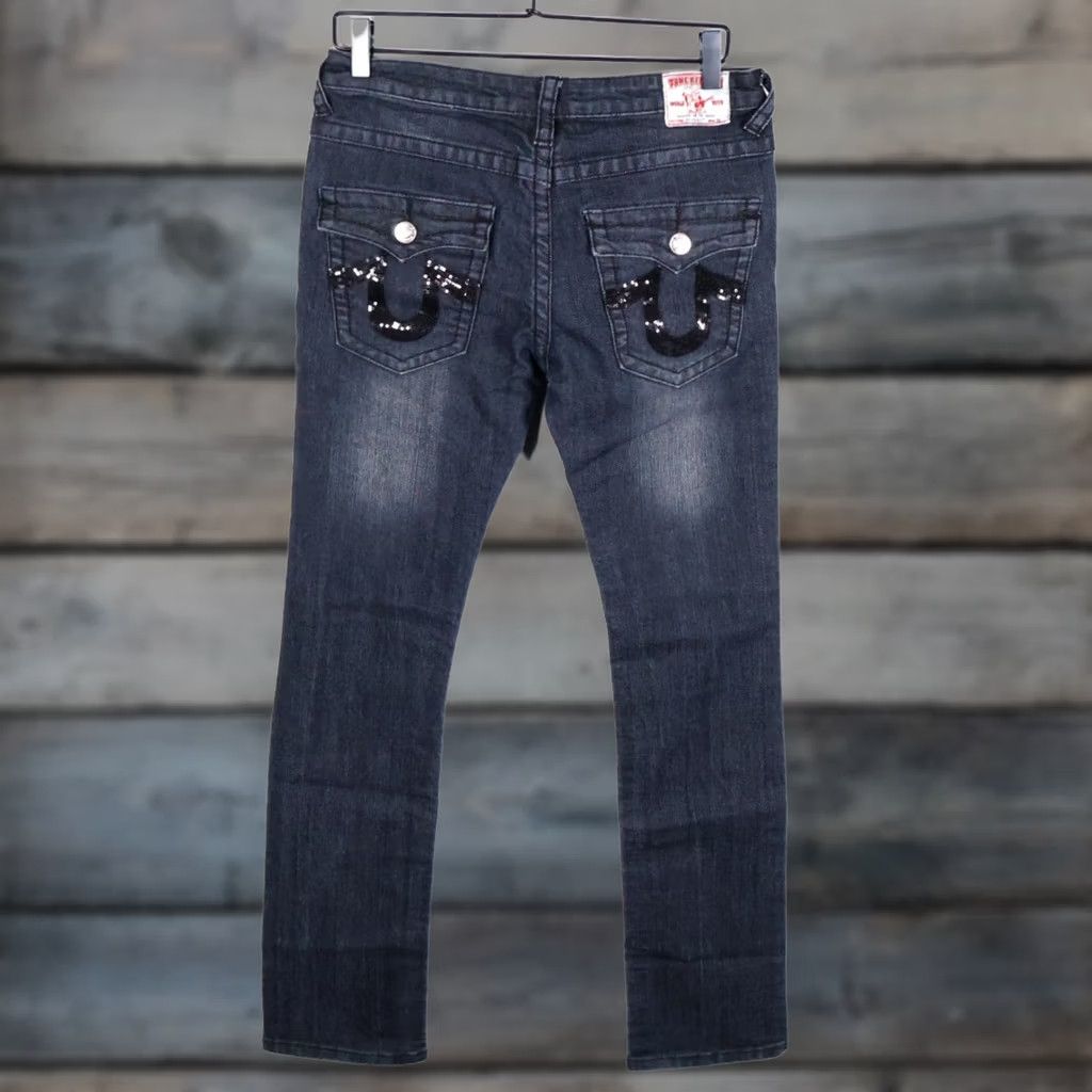 True Religion VINTAGE True Religion Joey Super T Jeans Women 30 Black Denim 5-Pocket Design Flap Pocket 32x32 Inseam 32 Size 30" / US 8 / IT 44 - 1 Thumbnail