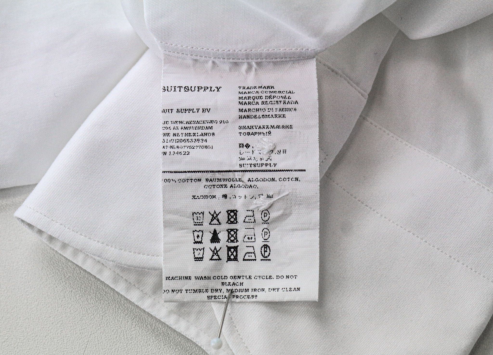 Suitsupply M Slim White Cotton Twill Shirt 79274 Size US M / EU 48-50 / 2 - 5 Thumbnail
