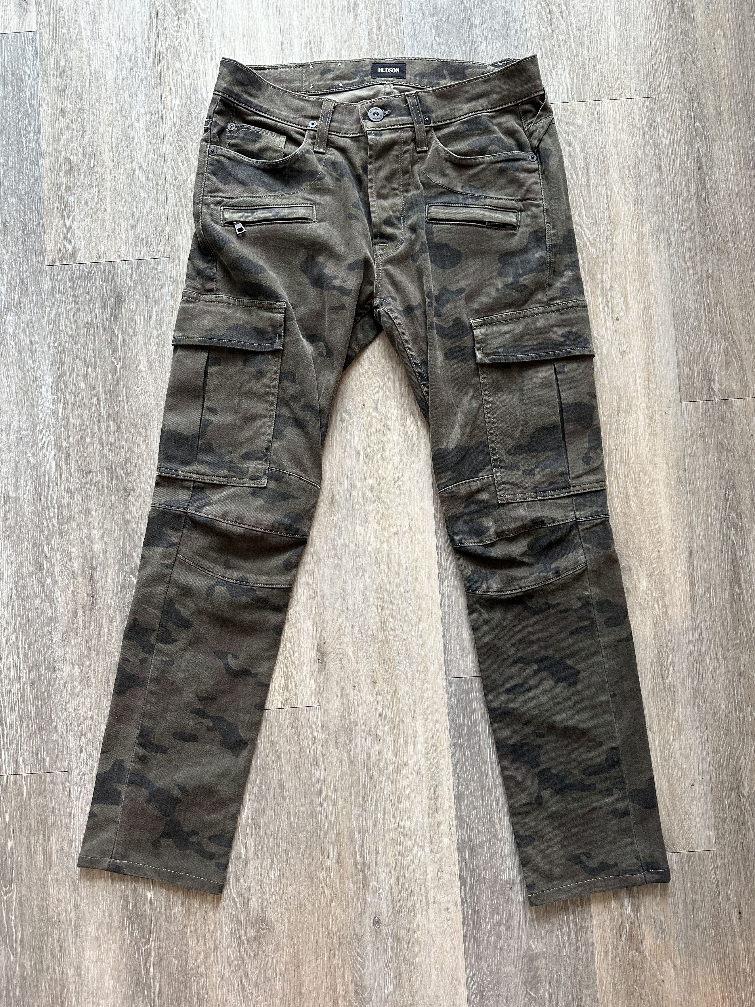 image of Hudson Men's Greyson Cargo Biker in Camo (Size 30)