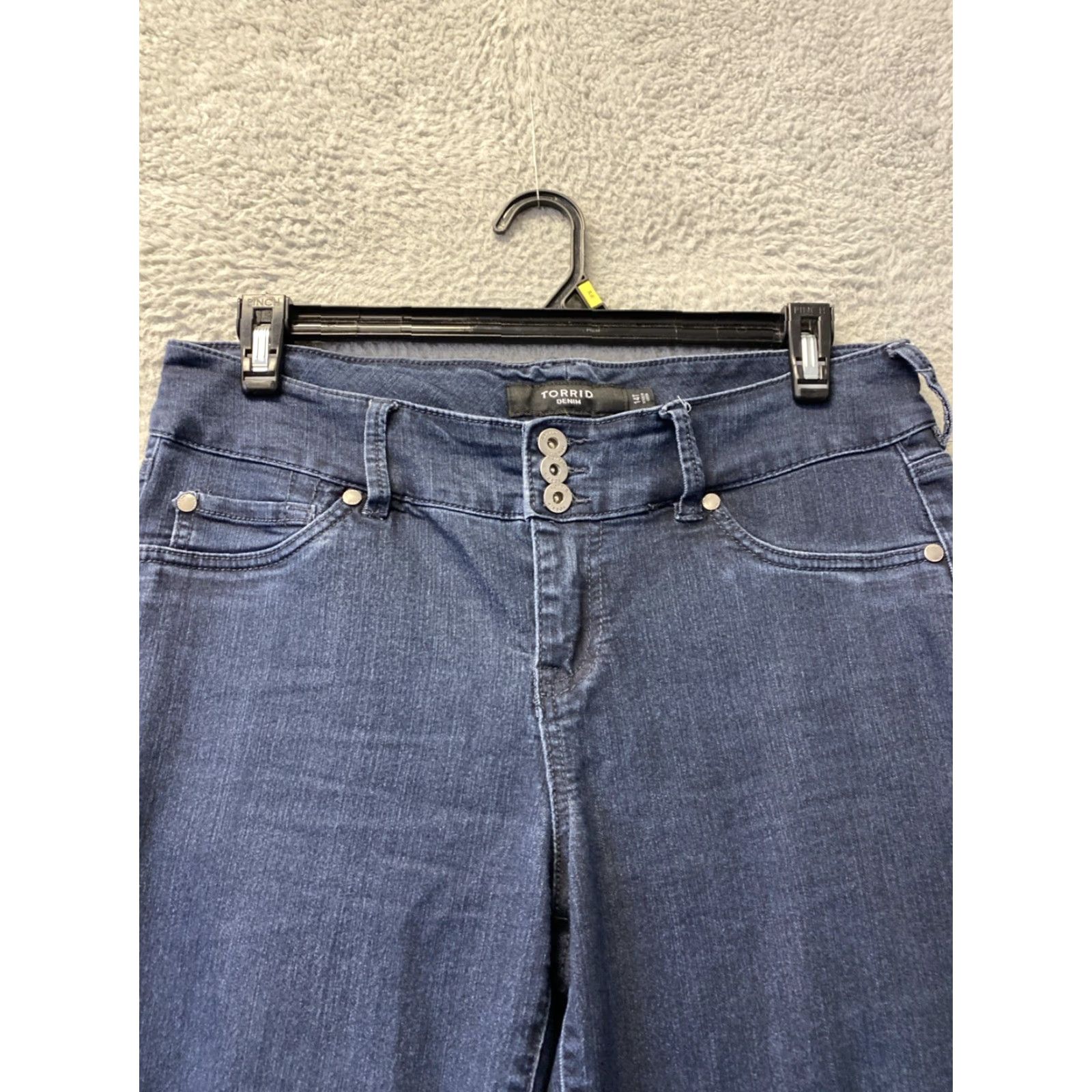 Torrid Torrid Bombshell Jeans Skinny High Waist Button Fly Pockets 14T Blue Denim Women's Plus Size 14T 30" Inseam Size 36" / US 14 / IT 50 - 2 Thumbnail