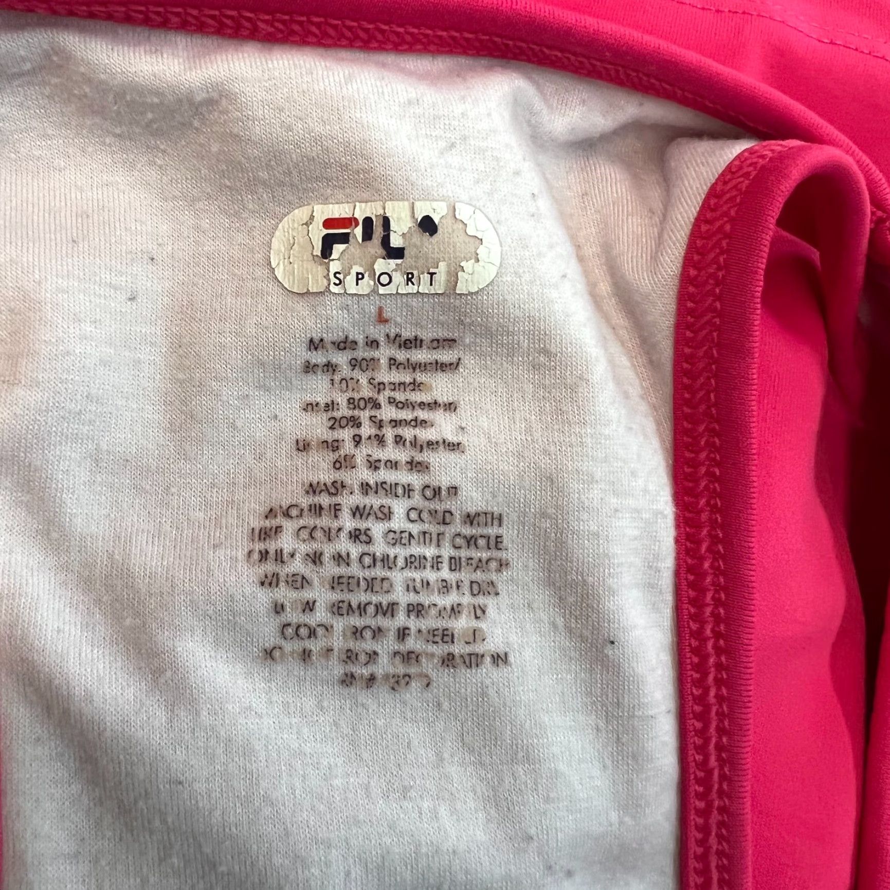 Fila Fila Womens Tank Top Pink Stretch V Neck Racer Back Zipper Activewear Size L Size L / US 10 / IT 46 - 5 Thumbnail