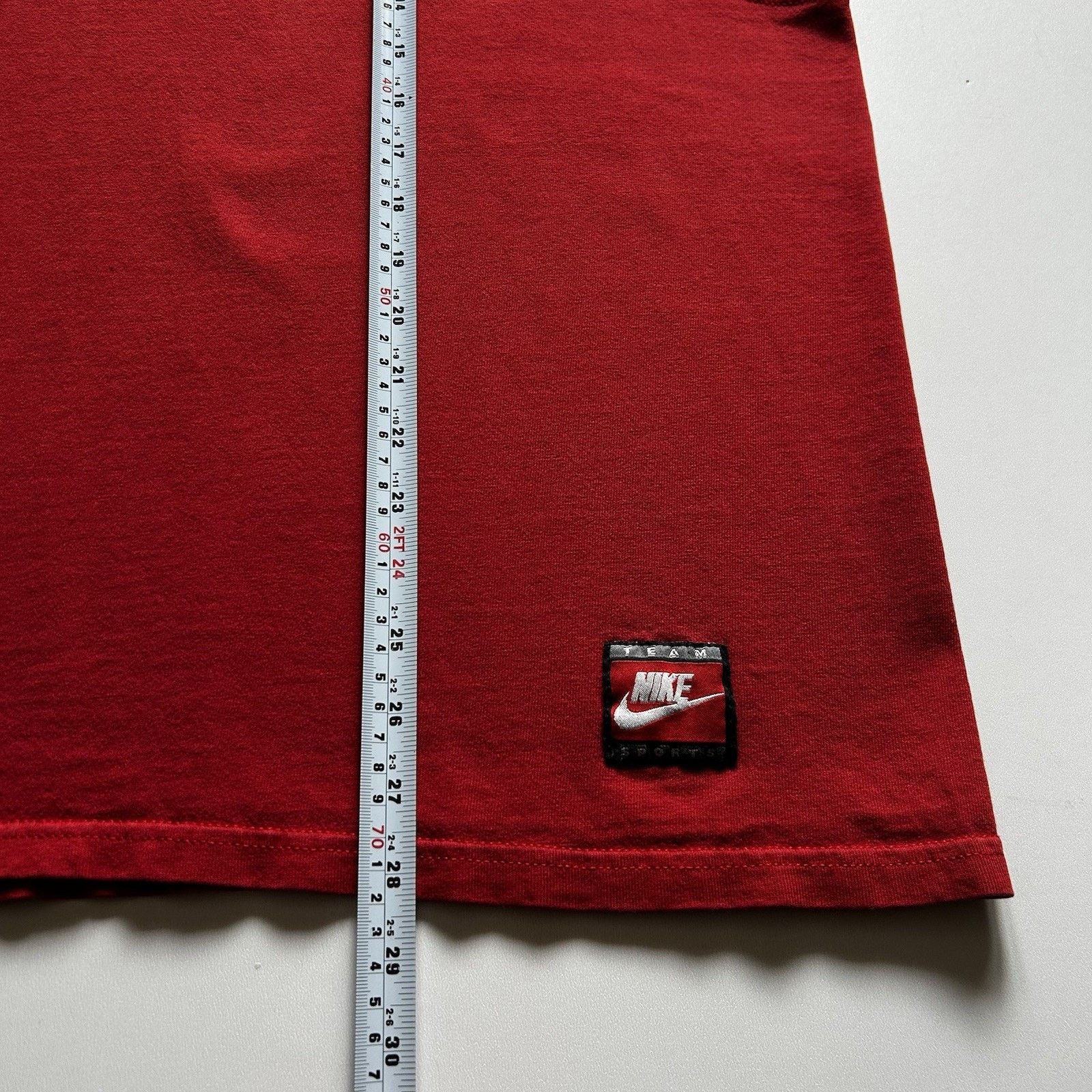 Nike Vintage 90s Nike Shirt XL Tank Sleeveless Center Swoosh Red Size US XL / EU 56 / 4 - 4 Thumbnail