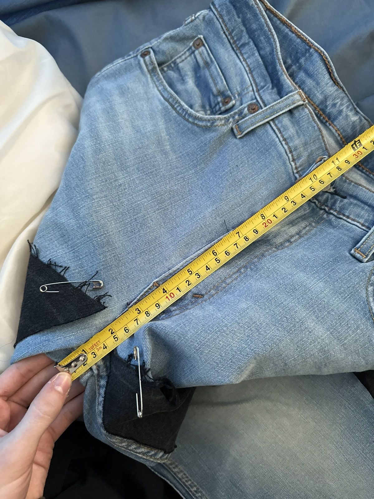 If Six Was Nine × Levi's 🚨GRAIL CUSTOM DENIM JEANS 2in1 ULTRA BAGGY Y2K JAPANESE STYL Size US 33 - 23 Thumbnail