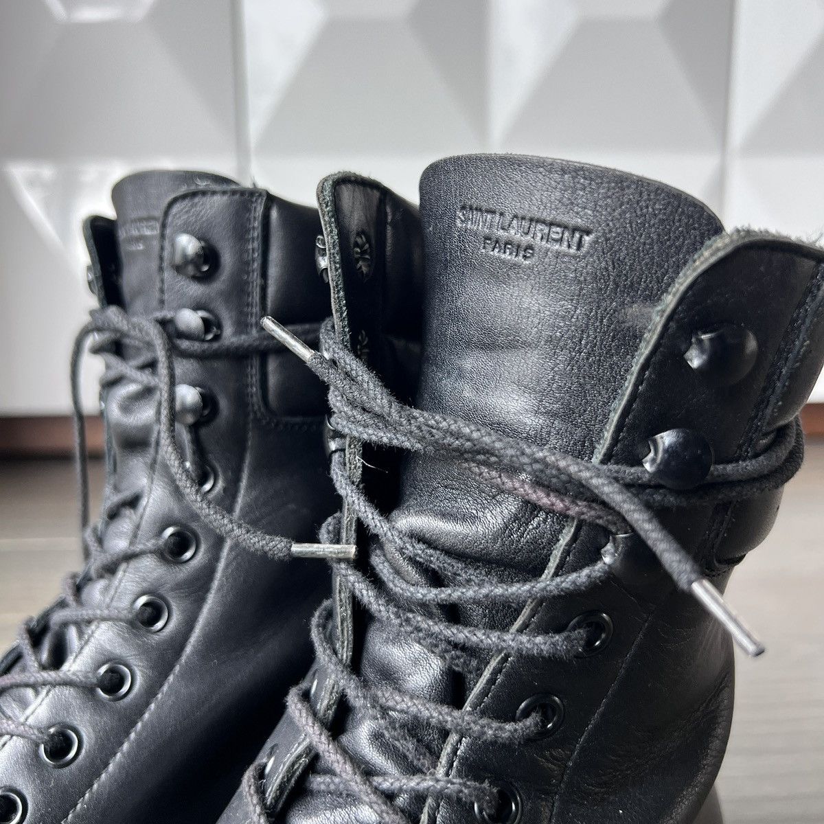 Saint Laurent Paris Saint Laurent Paris Hedi AW15 Trekker Boots Black Leather Size US 8 / EU 41 - 8 Thumbnail