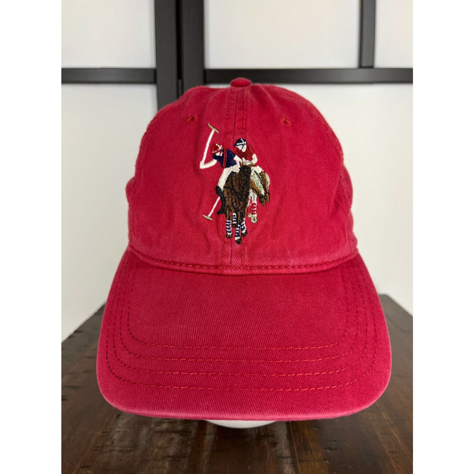Vintage US Polo Assn Hat Cap Strap Back Adult Red 100% Cotton Since 1890 Twill Golf Size US M / EU 48-50 / 2 - 2 Thumbnail