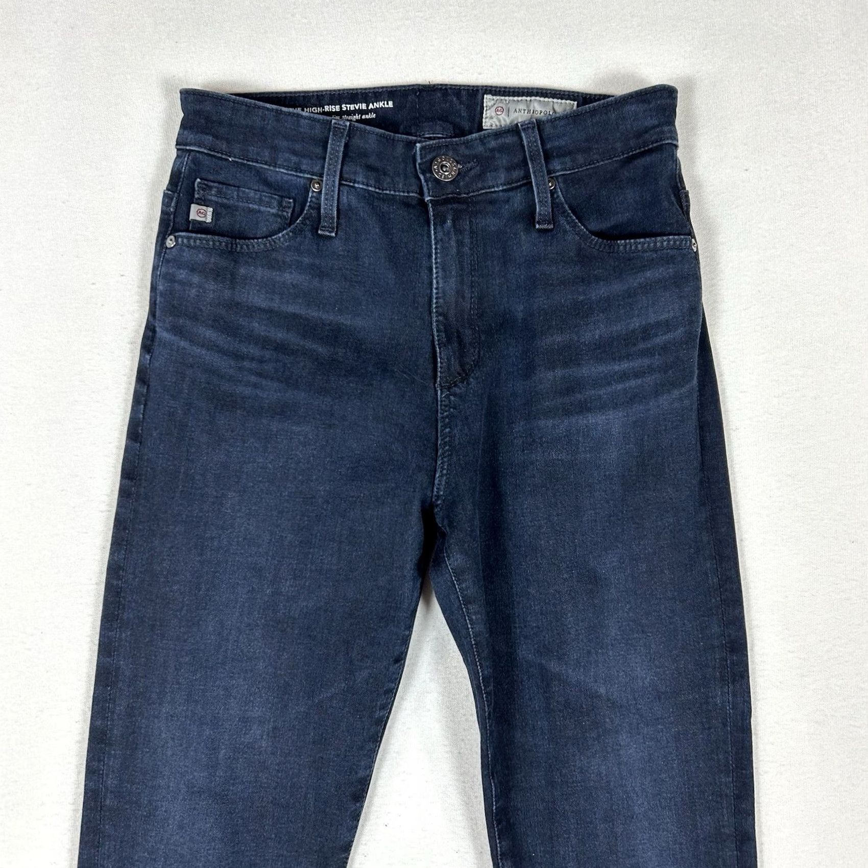Anthropologie AG Anthropologie The High Rise Stevie Ankle Jeans Women's 25R Dark Denim Size 42" / US 20 - 3 Thumbnail