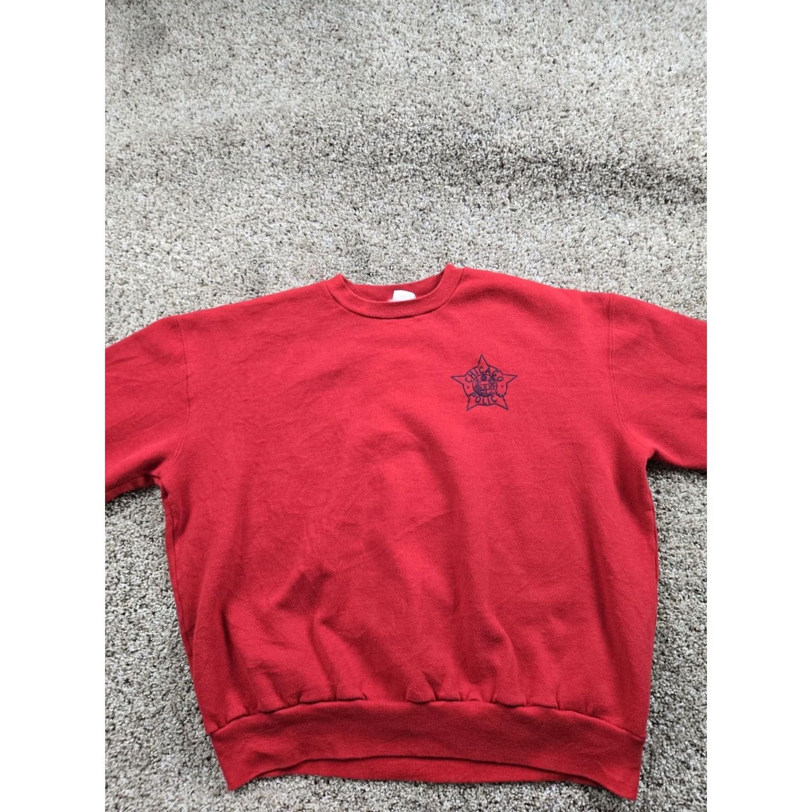 Vintage VINTAGE Majestic Chicago PD Sweatshirt 2XL Red Crew Neck Pullover USA Made 80s 90s Mens Sweatshirt Size US XXL / EU 58 / 5 - 3 Thumbnail
