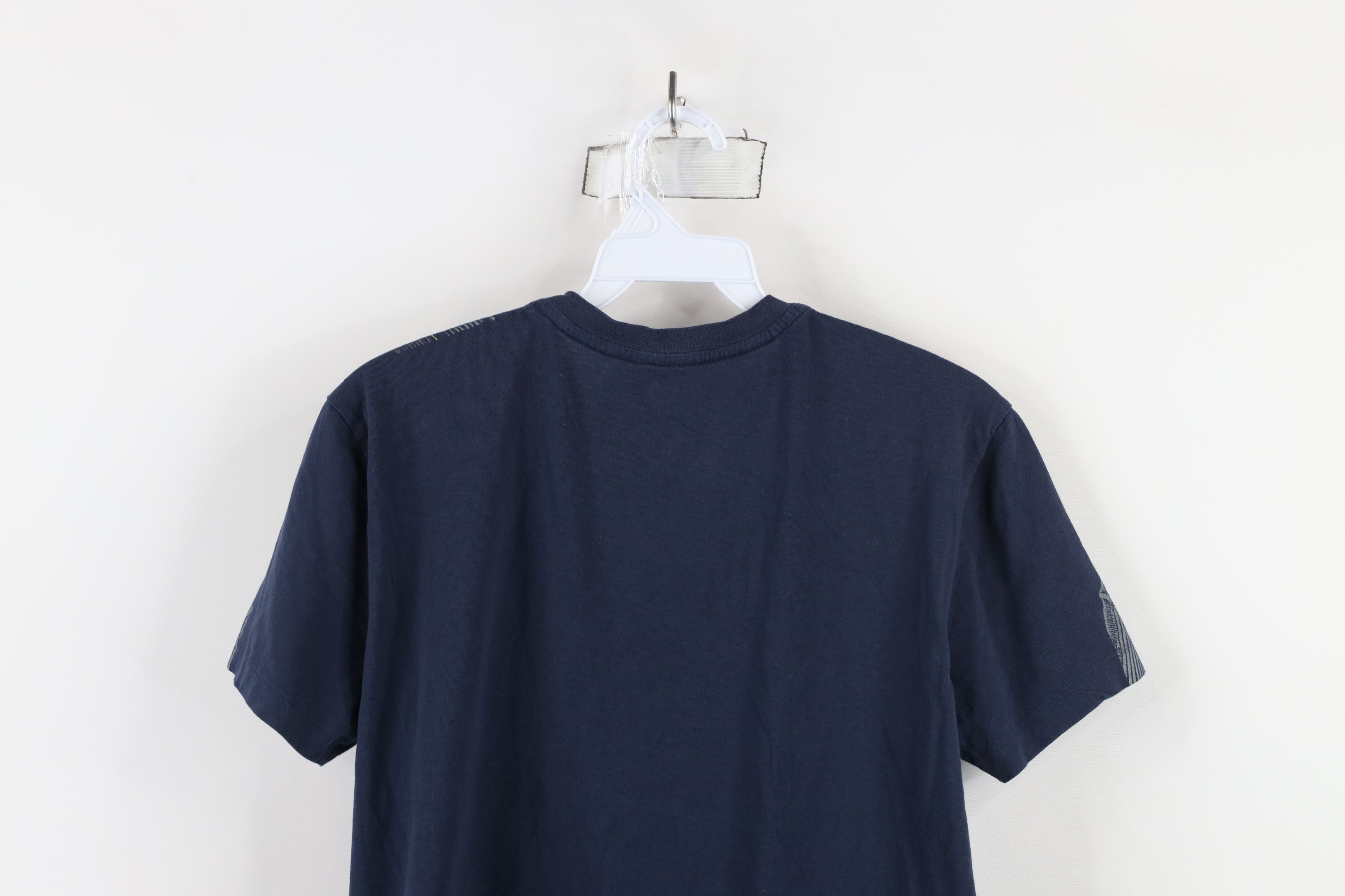 Armani Exchange × Vintage Armani Exchange Spell Out Ribbon V-Neck T-Shirt Navy Blue Size US S / EU 44-46 / 1 - 12 Thumbnail