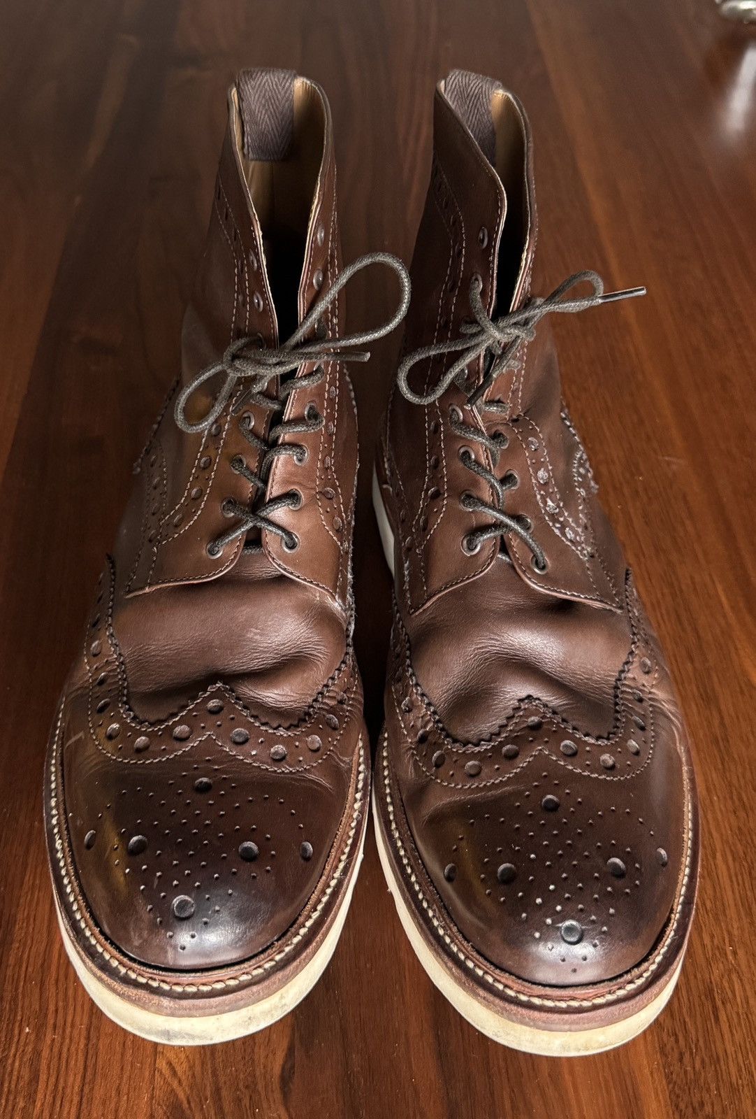 Grenson Grenson Wing Tips Leather Boots Size US 10 / EU 43 - 1 Thumbnail