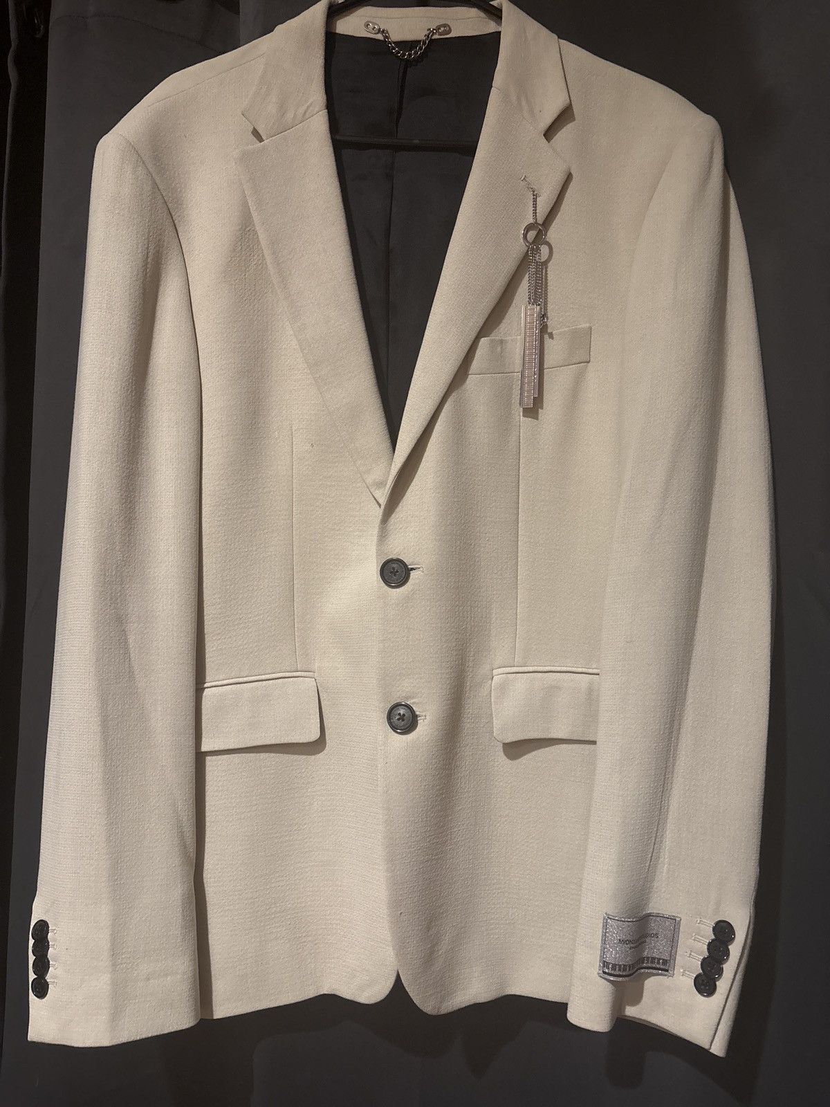 Midnight Studios midnight studios synth breasted blazer cream color Size 40L - 1 Thumbnail