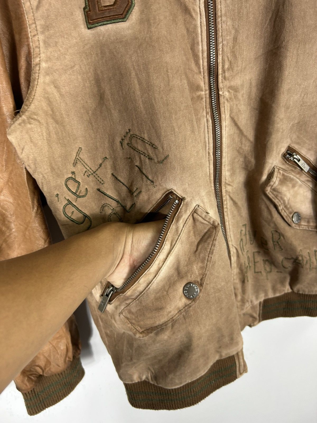 Desigual × Vintage ⚡️Y2K Desigual Man Zipper Bomber Jacket Size US XL / EU 56 / 4 - 7 Thumbnail