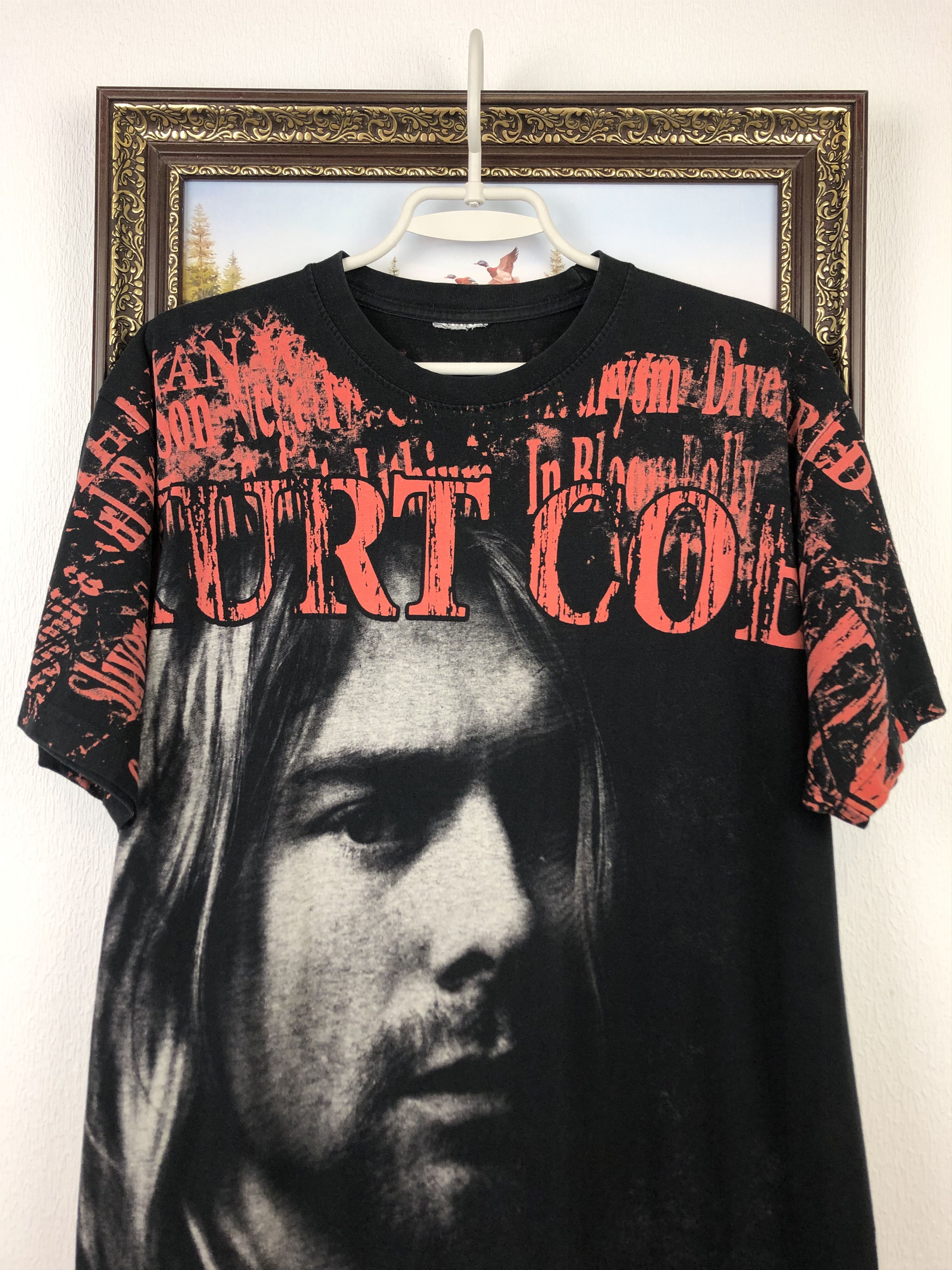 Band Tees Vintage Over Print Curt Cobain Tee Shirt Band Rare Black Size US M / EU 48-50 / 2 - 2 Thumbnail