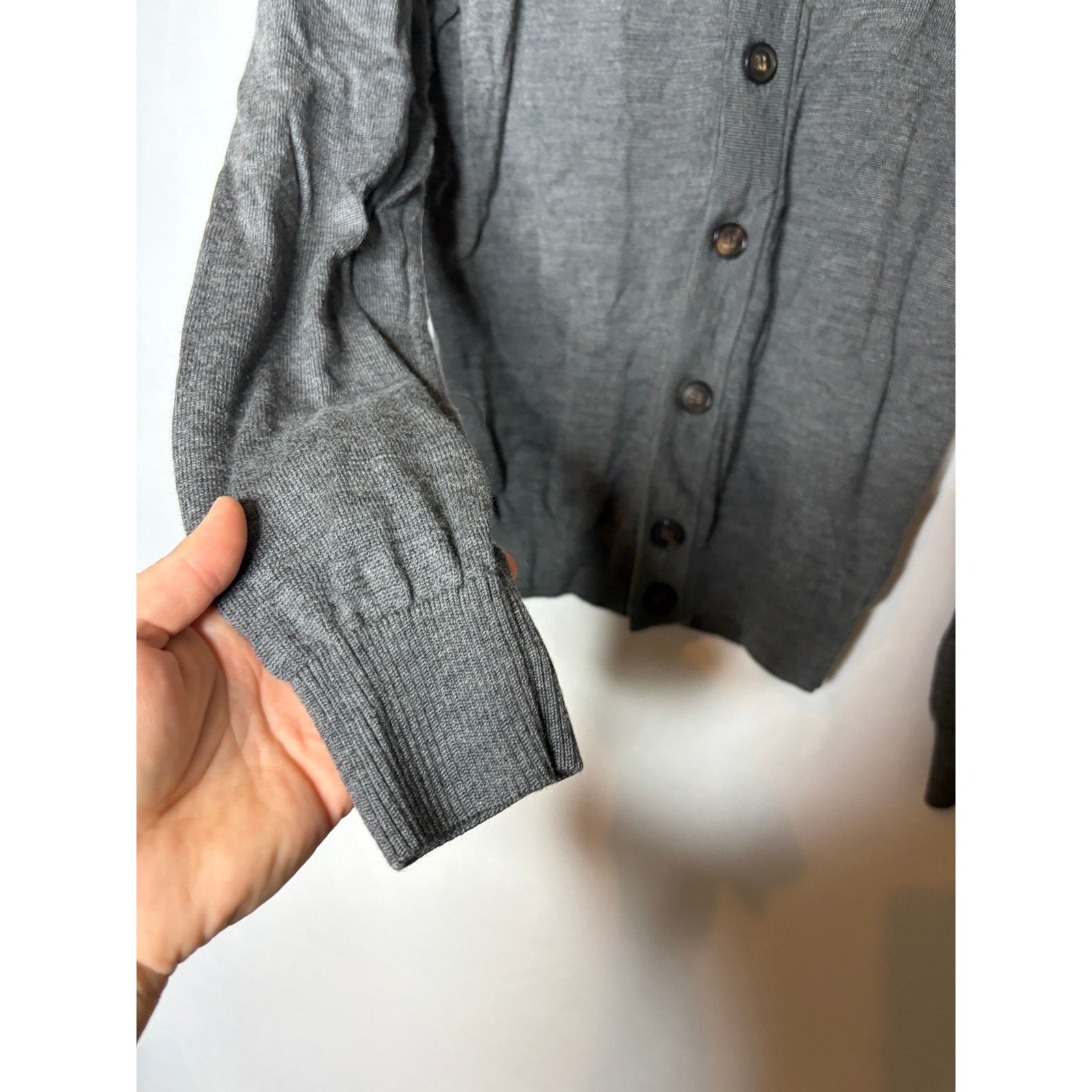Suitsupply Suitsupply Charcoal Merino Wool Mock Neck Cardigan Sweater M Size US M / EU 48-50 / 2 - 4 Thumbnail