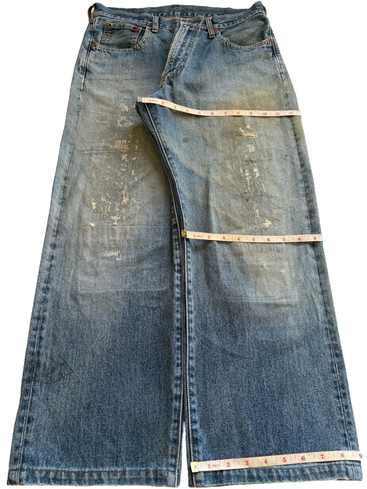 Levi's × Levi's Vintage Clothing Vintage Japanese Brand Mud Wash Distress Rip Baggy Jean Size US 34 / EU 50 - 14 Thumbnail