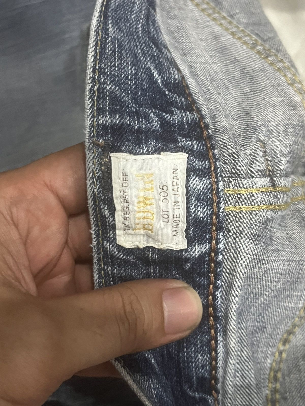 Edwin Vintage Edwin Japan 505ZX Blue Faded Washed Selvedge Jeans Size US 32 / EU 48 - 19 Thumbnail