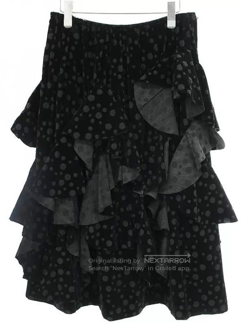 Comme des Garcons Comme des Garcons Size M Velvet Asymmetric Black Polka Dot Size 23" - 1 Thumbnail